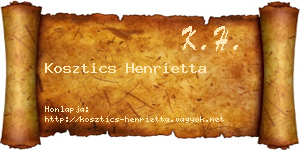 Kosztics Henrietta névjegykártya